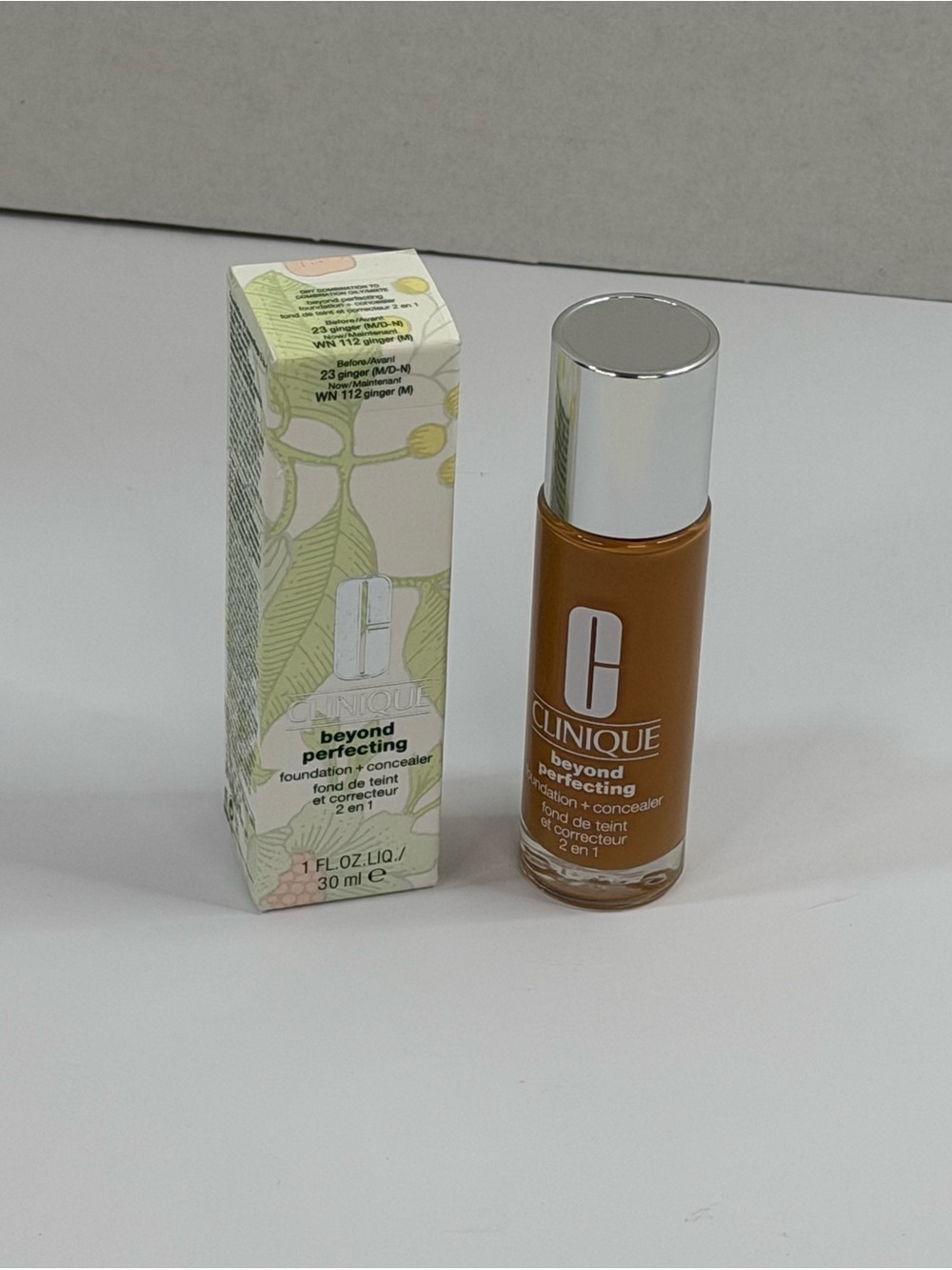 WN 112 Ginger Clinique Beyond Perfecting Foundation + Concealer 1 oz NIB